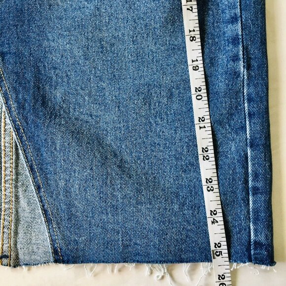 Old Navy Higher High-Waisted Button-Fly Cut-Off‎ Jean Pencil Skirt Size 2 NEW - Picture 7 of 7